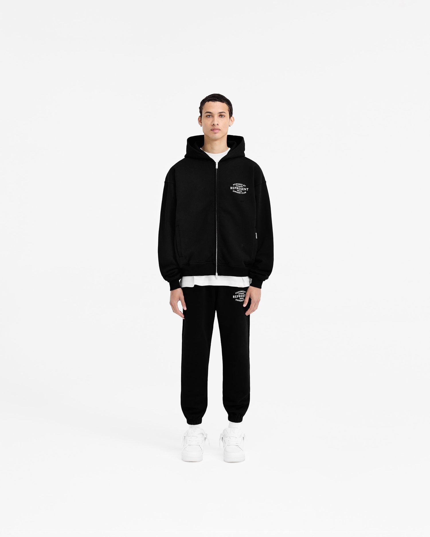Represent Owners Club Stamp Zip Up Hoodie - Jet Black Owners Club