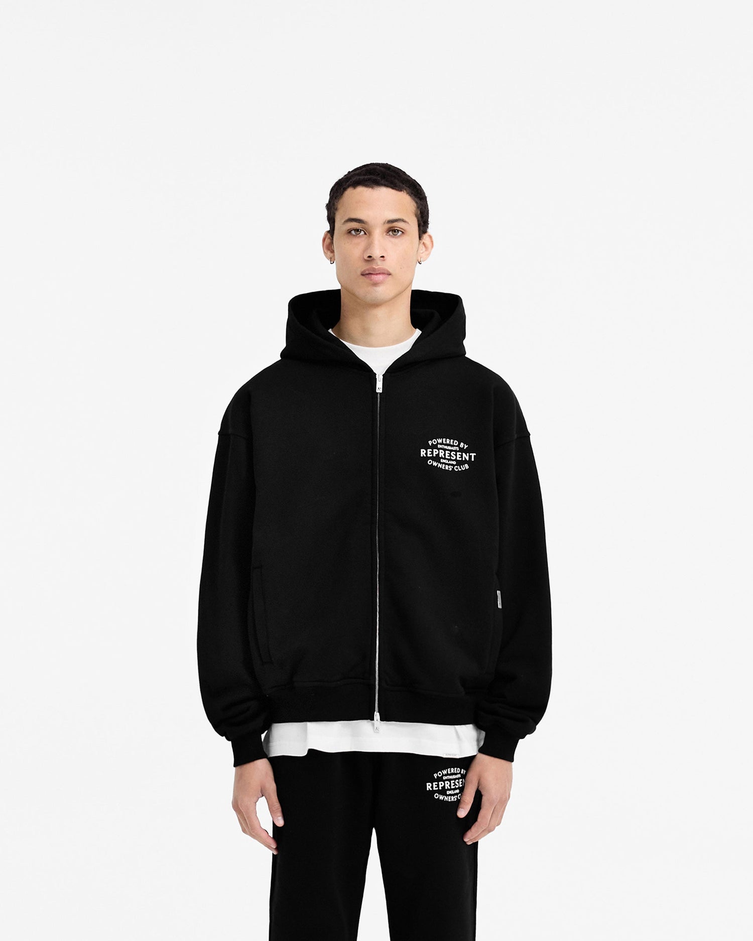 Represent Owners Club Stamp Zip Up Hoodie - Jet Black Owners Club