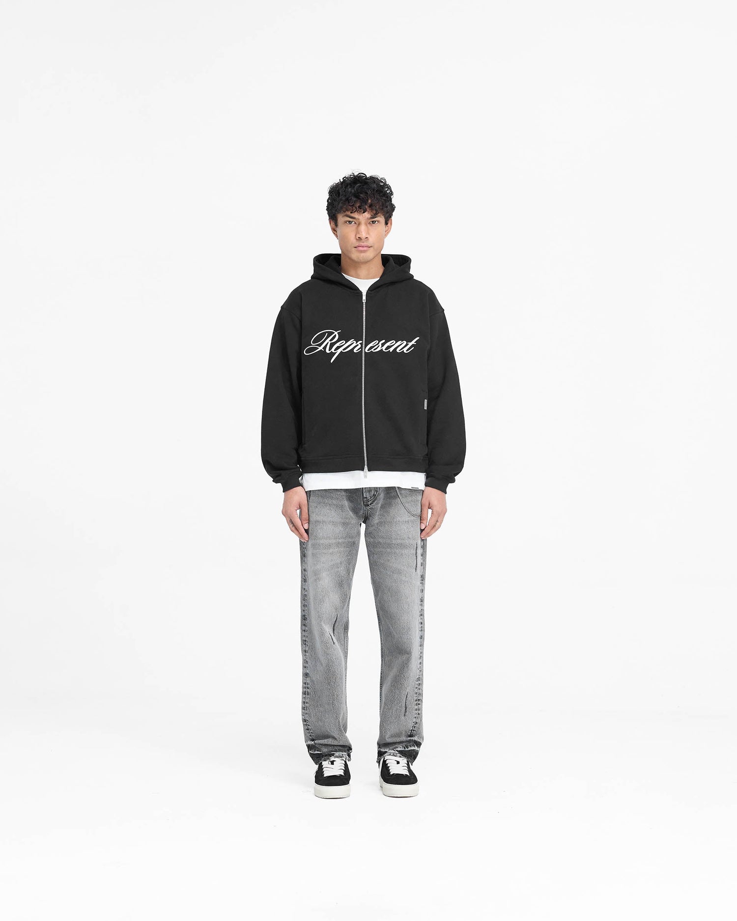 Script Logo Zip Hoodie - Black PRE SS25