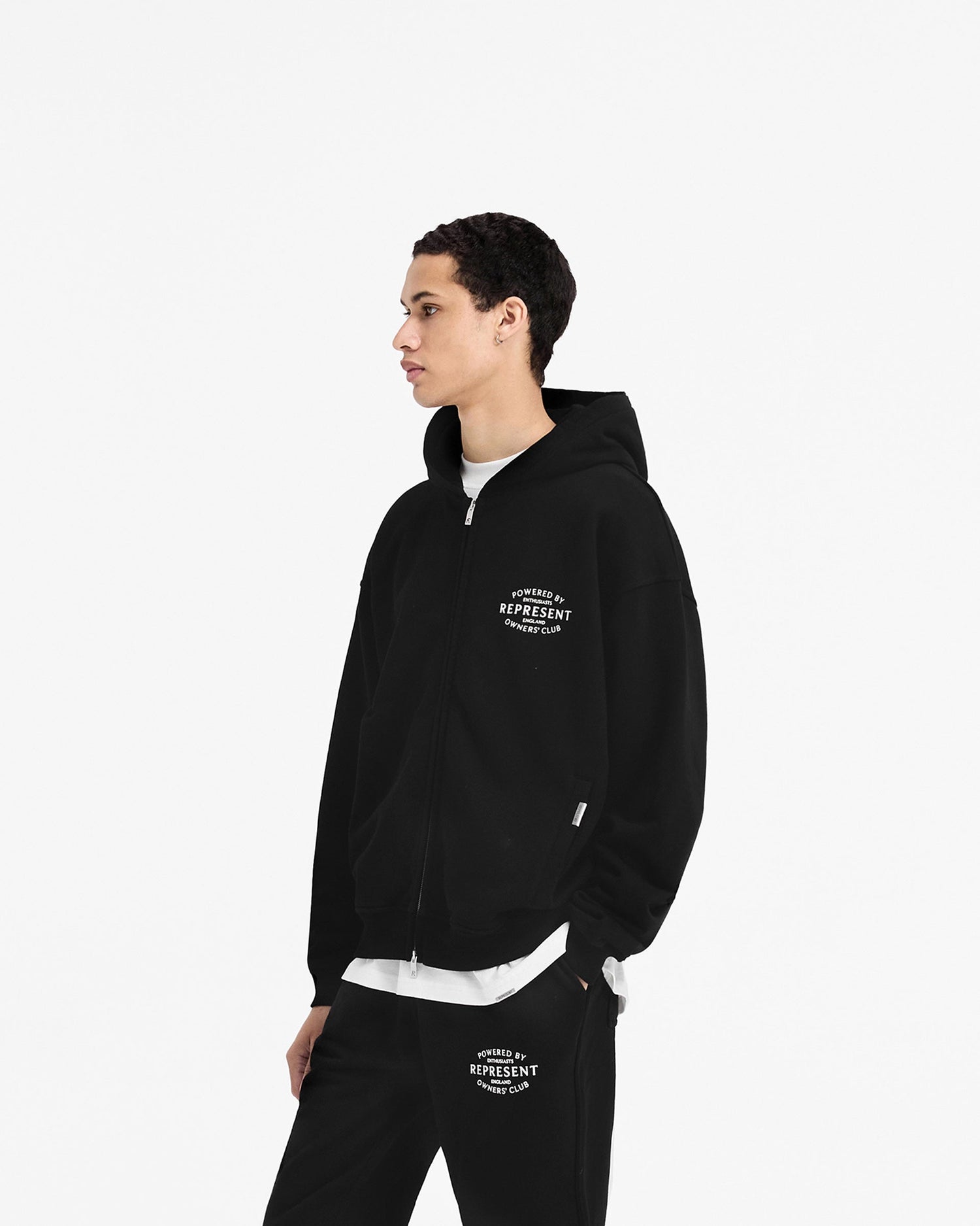 Represent Owners Club Stamp Zip Up Hoodie - Jet Black Owners Club